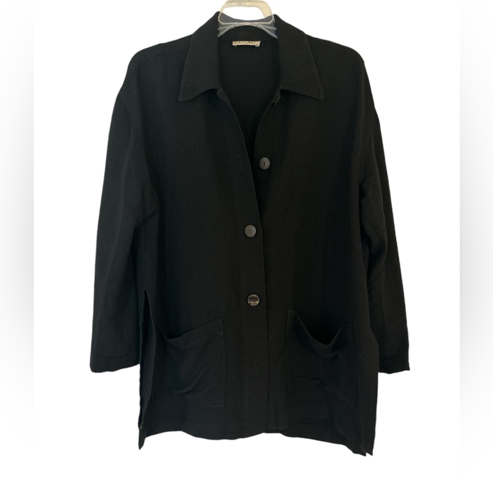 Kaliko shacket black wool blend